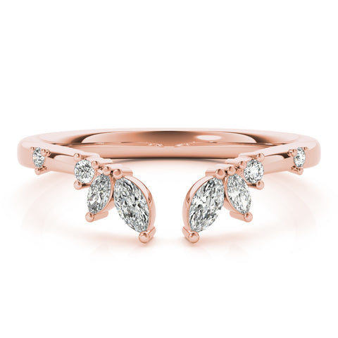 Rose gold Open Marquise Cluster Diamond Band with Prong Setting 1