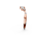 Rose gold Open Marquise Cluster Diamond Band with Prong Setting_92