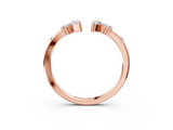 Rose gold Open Marquise Cluster Diamond Band with Prong Setting_93