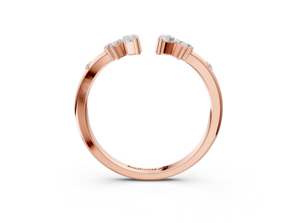 Rose gold Open Marquise Cluster Diamond Band with Prong Setting