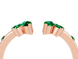 Rose gold Open Marquise Cluster Emerald Band with Prong Setting_10