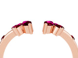 Rose gold Open Marquise Cluster Garnet Band with Prong Setting_10