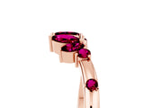 Rose gold Open Marquise Cluster Garnet Band with Prong Setting_11