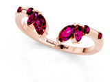 Rose gold Open Marquise Cluster Garnet Band with Prong Setting_7