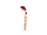 Rose gold Open Marquise Cluster Garnet Band with Prong Setting_8