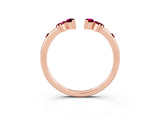 Rose gold Open Marquise Cluster Garnet Band with Prong Setting_9
