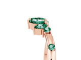 Rose gold Open Marquise Cluster Green Sapphire Band with Prong Setting_11
