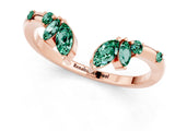 Rose gold Open Marquise Cluster Green Sapphire Band with Prong Setting_7
