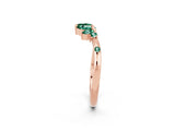 Rose gold Open Marquise Cluster Green Sapphire Band with Prong Setting_8