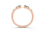 Rose gold Open Marquise Cluster Green Sapphire Band with Prong Setting_9