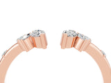Rose gold Open Marquise Cluster Moissanite Band with Prong Setting_10