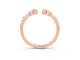 Rose gold Open Marquise Cluster Moissanite Band with Prong Setting_9