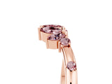 Rose gold Open Marquise Cluster Morganite Band with Prong Setting_11