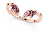 Rose gold Open Marquise Cluster Morganite Band with Prong Setting_7