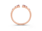 Rose gold Open Marquise Cluster Morganite Band with Prong Setting_9