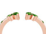 Rose gold Open Marquise Cluster Peridot Band with Prong Setting_10