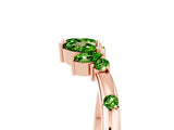 Rose gold Open Marquise Cluster Peridot Band with Prong Setting_11
