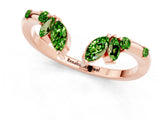 Rose gold Open Marquise Cluster Peridot Band with Prong Setting_7