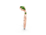 Rose gold Open Marquise Cluster Peridot Band with Prong Setting_8