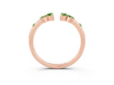 Rose gold Open Marquise Cluster Peridot Band with Prong Setting_9
