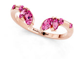 Rose gold Open Marquise Cluster Pink Sapphire Band with Prong Setting_19