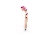 Rose gold Open Marquise Cluster Pink Sapphire Band with Prong Setting_20