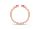 Rose gold Open Marquise Cluster Pink Sapphire Band with Prong Setting_21