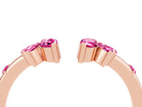 Rose gold Open Marquise Cluster Pink Sapphire Band with Prong Setting_22