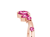 Rose gold Open Marquise Cluster Pink Sapphire Band with Prong Setting_23