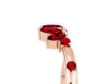 Rose gold Open Marquise Cluster Ruby Band with Prong Setting_11