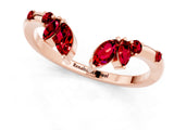 Rose gold Open Marquise Cluster Ruby Band with Prong Setting_7