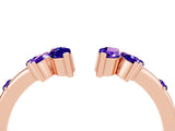 Rose gold Open Marquise Cluster Tanzanite Band with Prong Setting_10