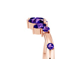 Rose gold Open Marquise Cluster Tanzanite Band with Prong Setting_11