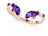 Rose gold Open Marquise Cluster Tanzanite Band with Prong Setting_7