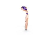 Rose gold Open Marquise Cluster Tanzanite Band with Prong Setting_8