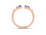 Rose gold Open Marquise Cluster Tanzanite Band with Prong Setting_9