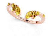 Rose gold Open Marquise Cluster Yellow Sapphire Band with Prong Setting_19
