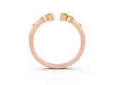 Rose gold Open Marquise Cluster Yellow Sapphire Band with Prong Setting_21