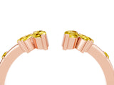 Rose gold Open Marquise Cluster Yellow Sapphire Band with Prong Setting_22