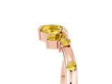 Rose gold Open Marquise Cluster Yellow Sapphire Band with Prong Setting_23
