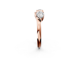 Rose gold Open Pear-Cut Diamond Bypass Ring with Prong Setting_6