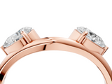 Rose gold Open Pear-Cut Diamond Bypass Ring with Prong Setting_8