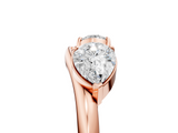 Rose gold Open Pear-Cut Diamond Bypass Ring with Prong Setting_9