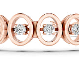 Rose gold Oval Bezel Set Round Diamond Tennis Bracelet with Four-Prong Setting_3
