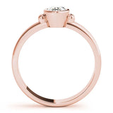 Rose gold Oval Bezel Solitaire Ring with Split Shank Band 2