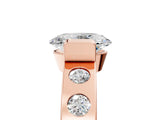Rose gold Oval Brilliant Channel-Set Diamond Ring with Bezel Prong Setting_11