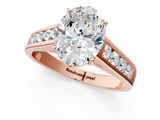 Rose gold Oval Brilliant Channel-Set Solitaire Ring with Four-Prong Setting_21
