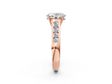 Rose gold Oval Brilliant Channel-Set Solitaire Ring with Four-Prong Setting_22