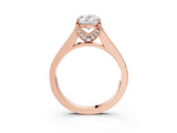Rose gold Oval Brilliant Cut Diamond Engagement Ring with Pavé Band and Four-Prong Setting_61