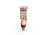 Rose gold Oval Brilliant Diamond Channel Set Wide Band Ring with Bezel Setting_22